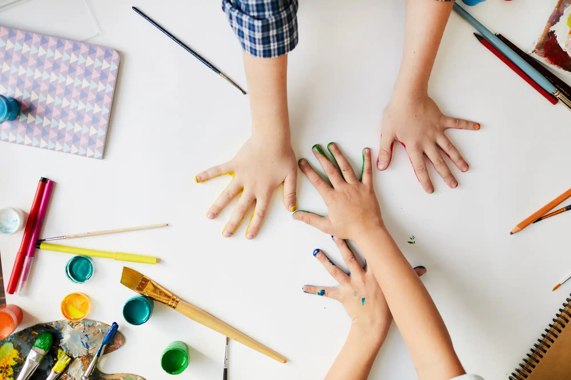 hands of 2 children
