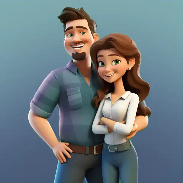 cartoon parent of a child with asd smiling