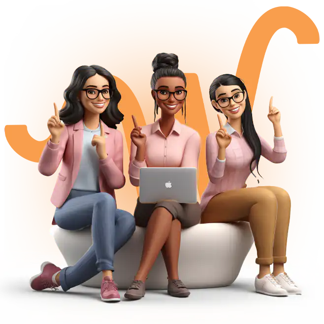 3 cartoon aba therapist smiling
