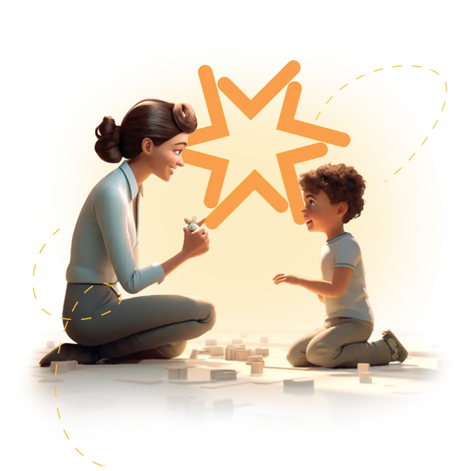 animated image of center based aba therapy